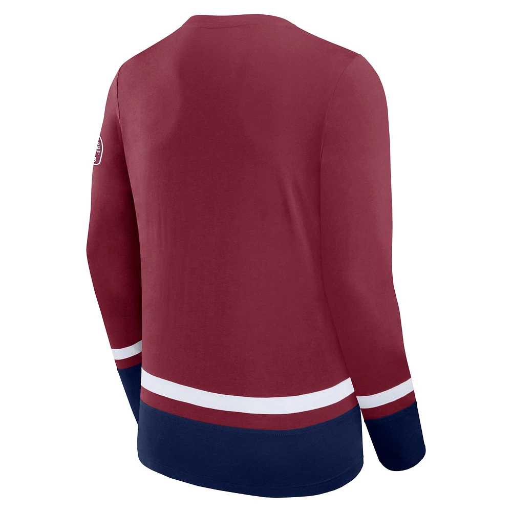 Men's Fanatics Burgundy Colorado Avalanche High Point Long Sleeve T-Shirt