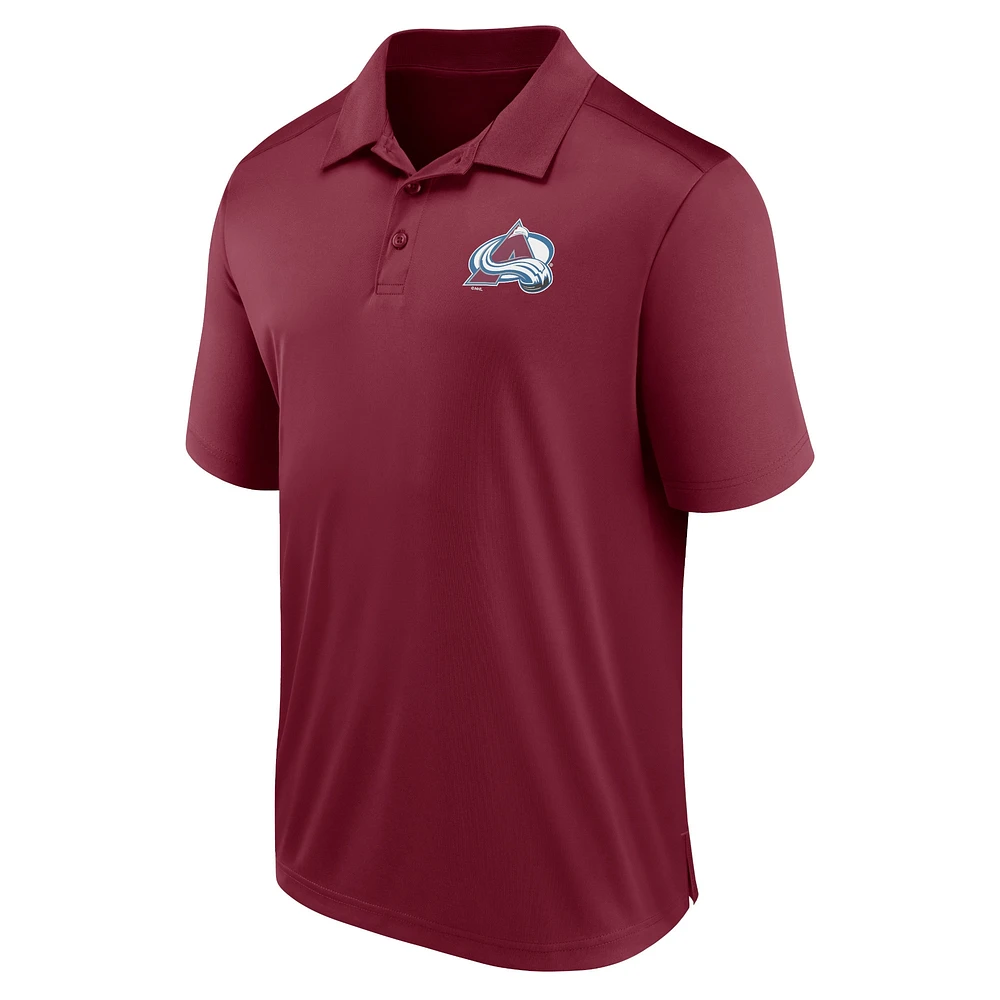 Men's Fanatics  Burgundy Colorado Avalanche Left Side Block Polo