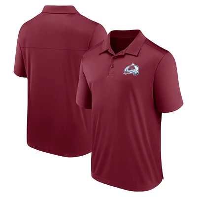 Polo Fanatics pour hommes bordeaux Colorado Avalanche Left Side Block