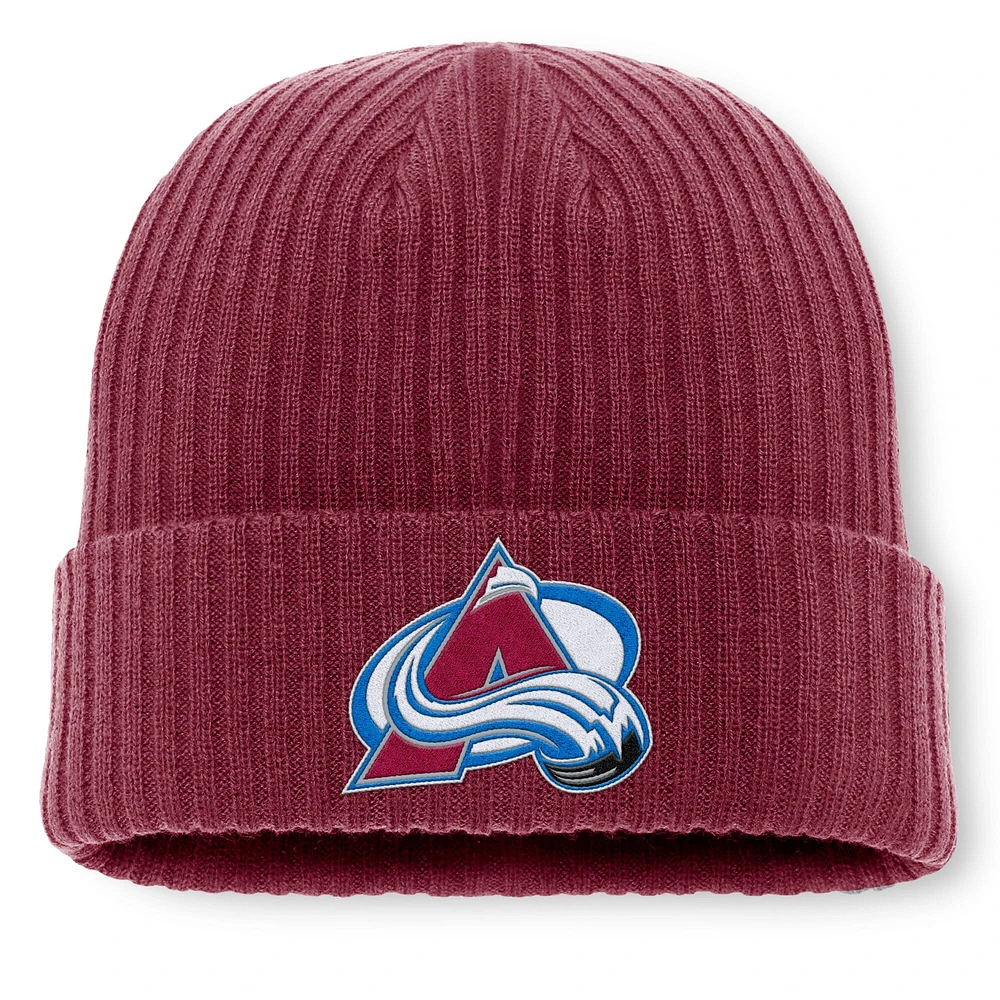 Men's Fanatics Burgundy Colorado Avalanche Logo Cuffed Knit Hat