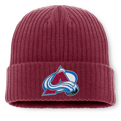 Men's Fanatics  Burgundy Colorado Avalanche Logo Cuffed Knit Hat