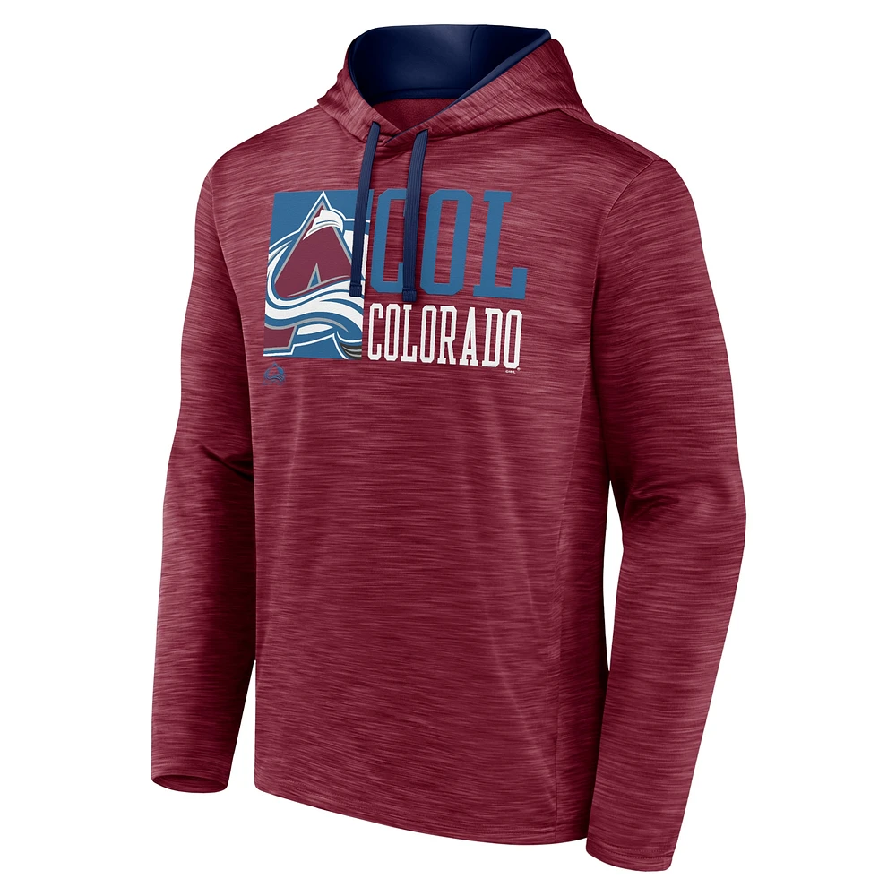 Men's Fanatics Burgundy Colorado Avalanche Never Quit Pullover Hoodie