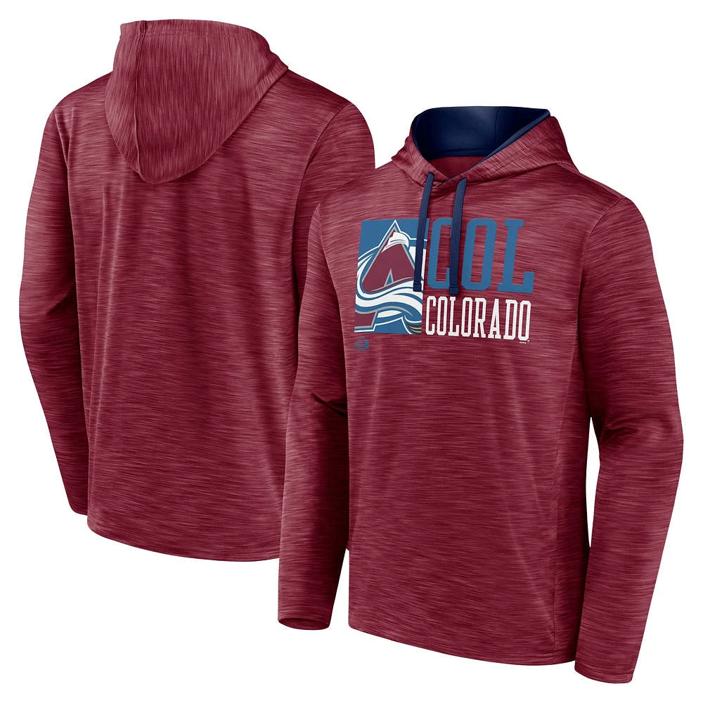 Men's Fanatics Burgundy Colorado Avalanche Never Quit Pullover Hoodie