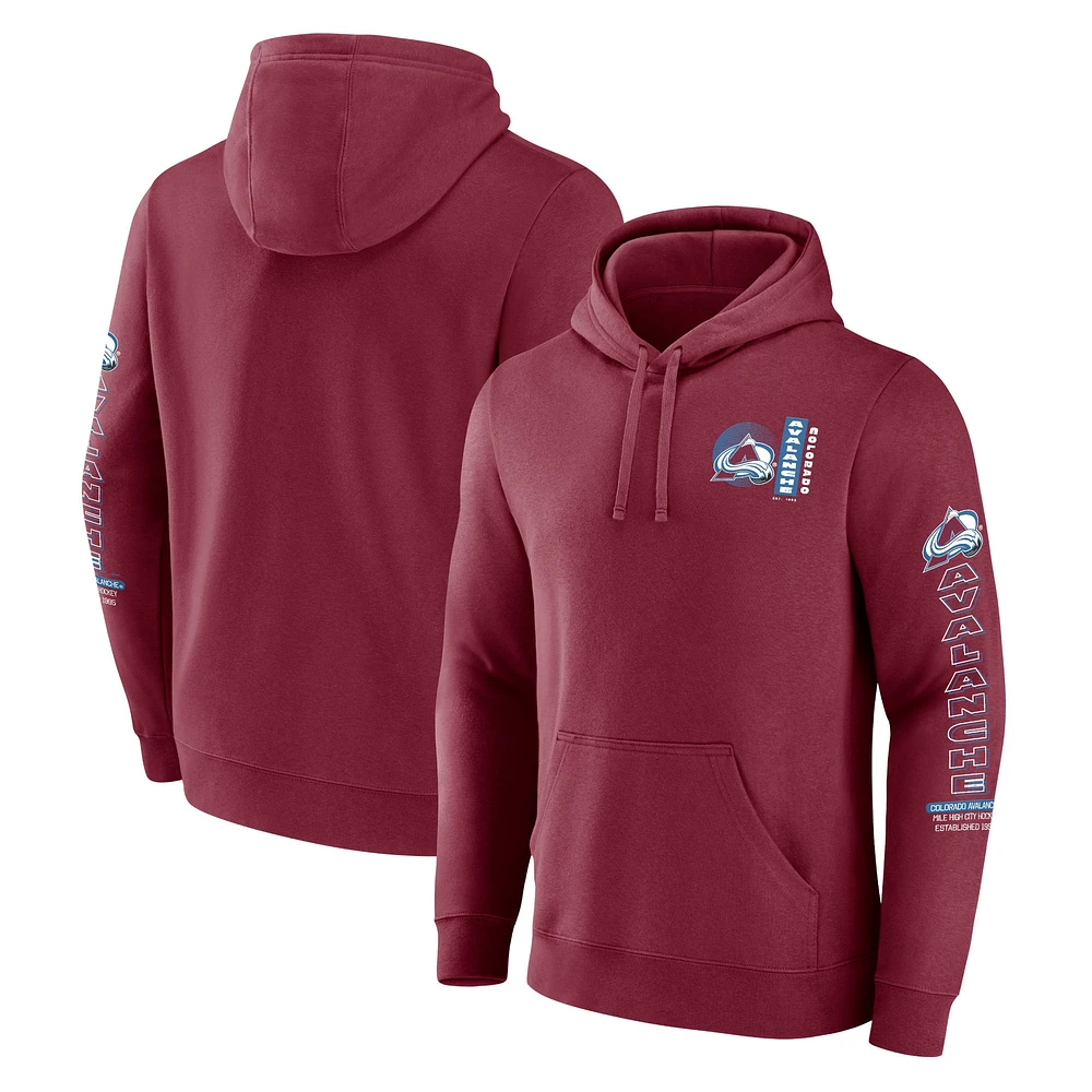 Men's Fanatics Burgundy Colorado Avalanche Revolution Pullover Hoodie