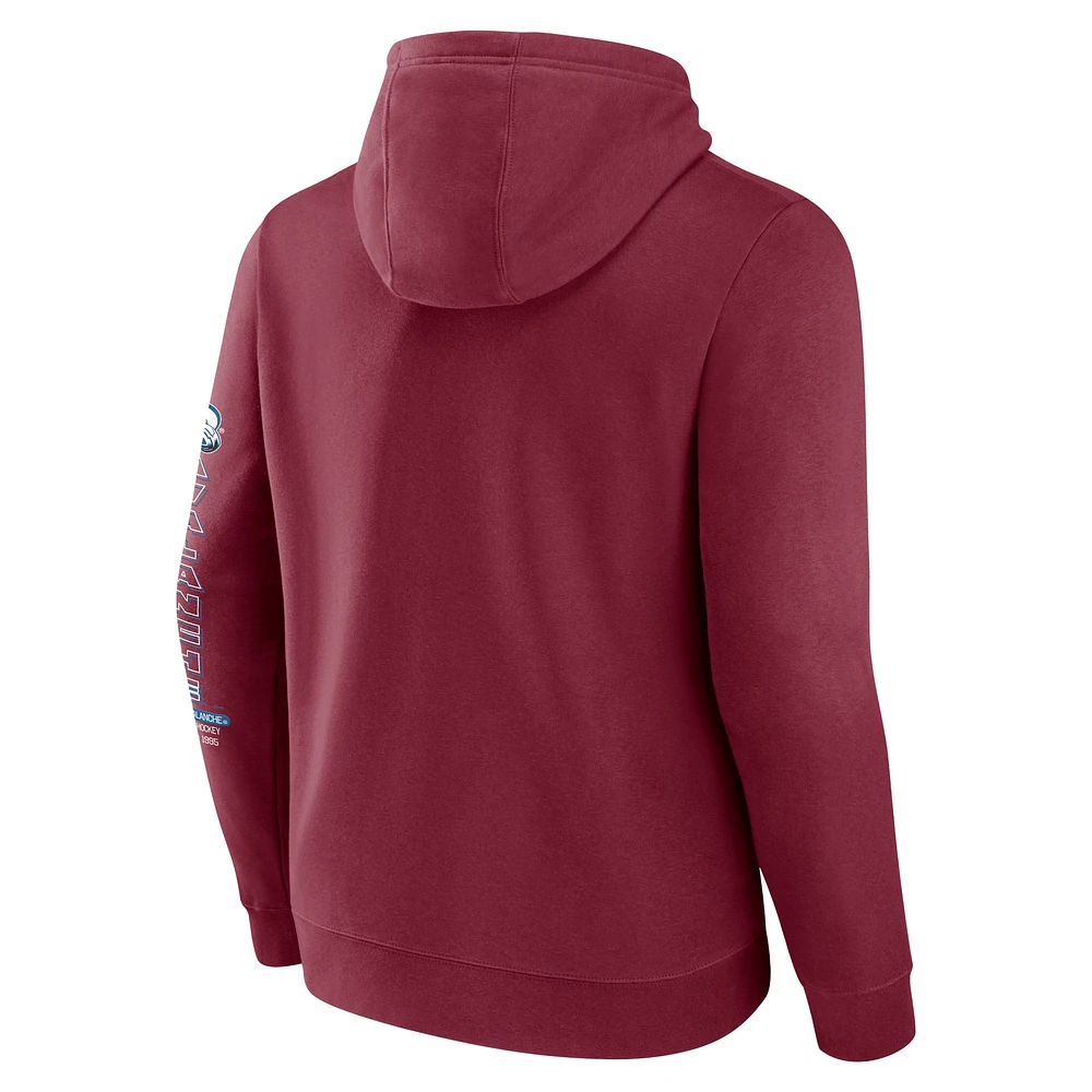 Men's Fanatics Burgundy Colorado Avalanche Revolution Pullover Hoodie