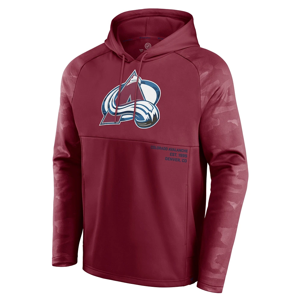 Men's Fanatics Burgundy Colorado Avalanche Shade Defender Raglan Pullover Hoodie