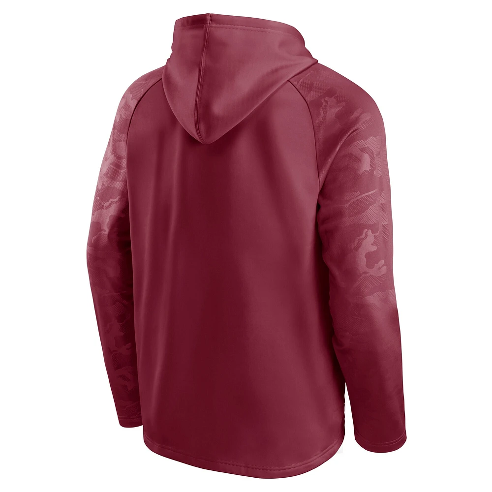 Men's Fanatics Burgundy Colorado Avalanche Shade Defender Raglan Pullover Hoodie