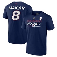 Men's Fanatics Cale Makar Navy Colorado Avalanche Authentic Pro Prime Name & Number T-Shirt