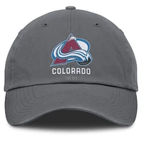 Men's Fanatics Charcoal Colorado Avalanche Washed Adjustable Hat