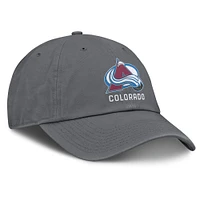 Men's Fanatics Charcoal Colorado Avalanche Washed Adjustable Hat