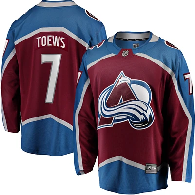 Men's Fanatics Devon Toews Burgundy Colorado Avalanche Home Breakaway Player Jersey