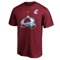 Men's Fanatics Gabriel Landeskog Burgundy Colorado Avalanche Authentic Stack Name & Number T-Shirt