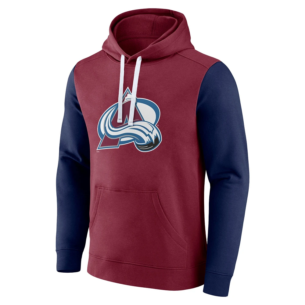 Men's Fanatics  Garnet Colorado Avalanche Team Pullover Hoodie