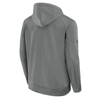 Men's Fanatics Gray Colorado Avalanche 2025 Stanley Cup Playoffs Authentic Pro Rink Fly Fleece Pullover Hoodie