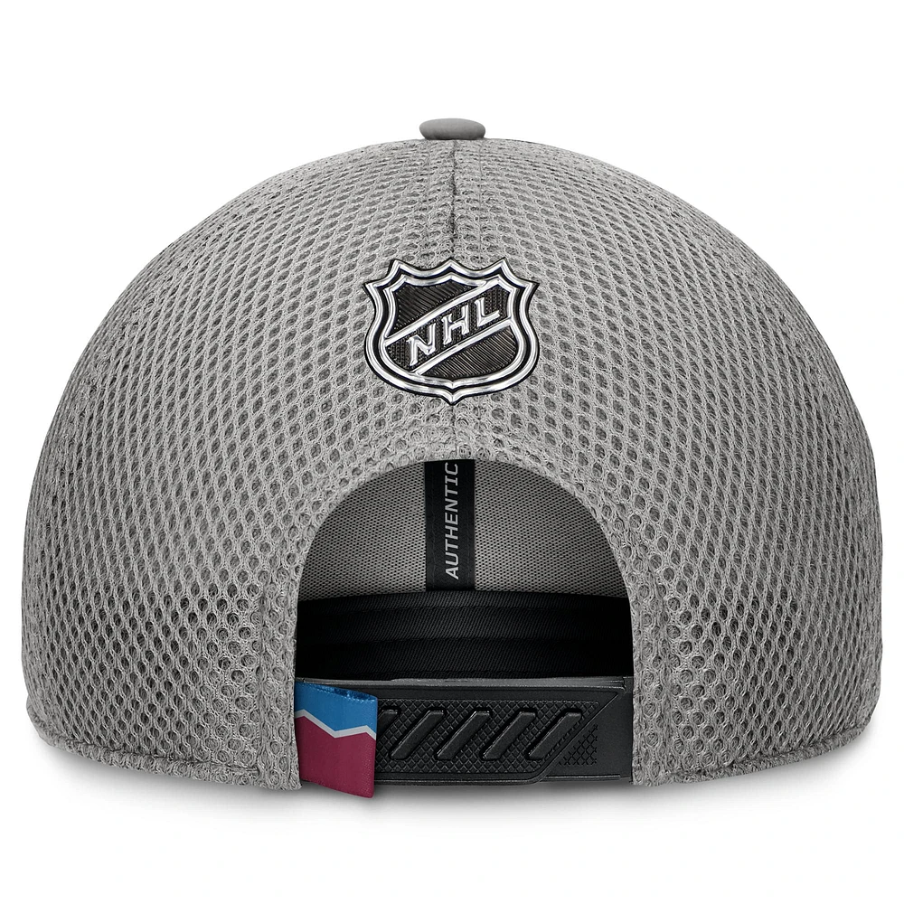 Men's Fanatics Gray Colorado Avalanche Authentic Pro Home Ice Trucker Adjustable Hat