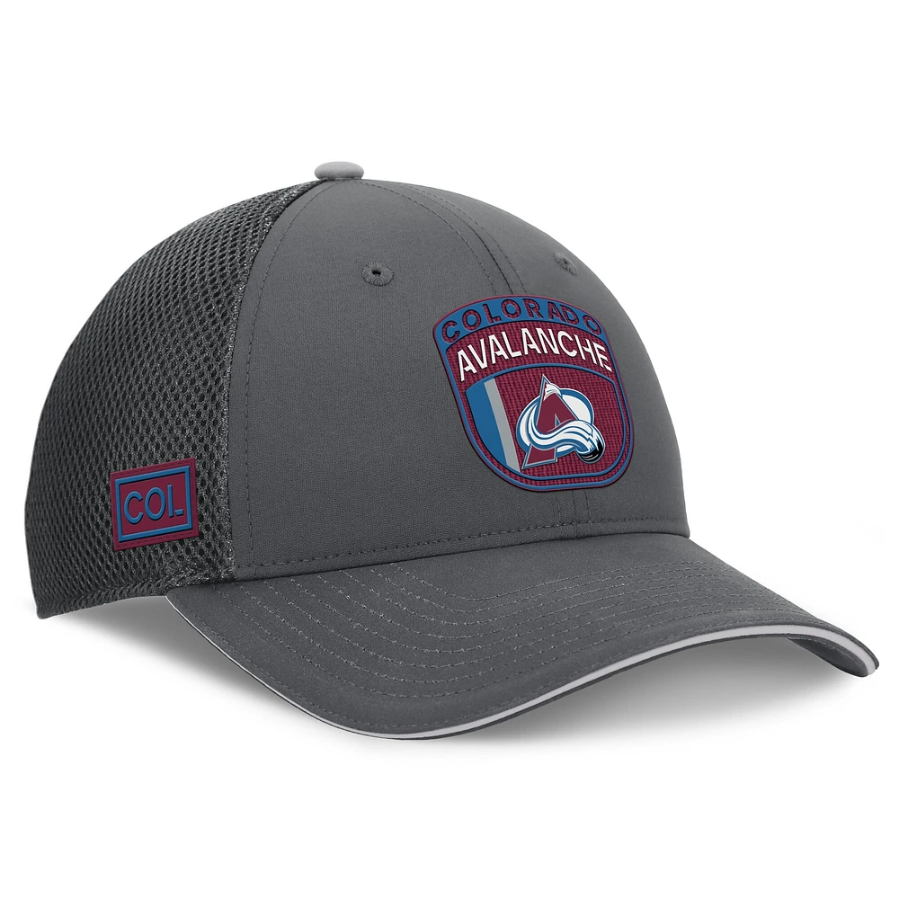 Men's Fanatics Gray Colorado Avalanche Authentic Pro Home Ice Trucker Adjustable Hat