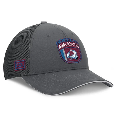 Casquette ajustable Fanatics Colorado Avalanche Authentic Pro Home Ice Trucker pour homme Gris