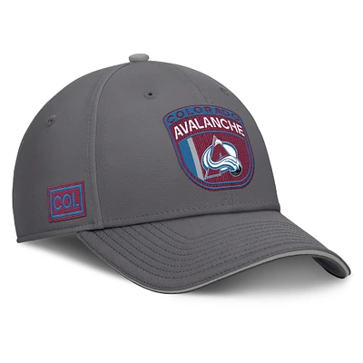 Casquette Fanatics pour homme Colorado Avalanche Home Ice Flex grise