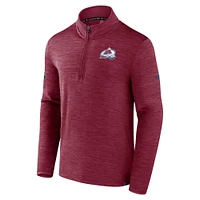 Men's Fanatics  Heather Burgundy Colorado Avalanche Authentic Pro Lightweight Quarter-Zip Pullover