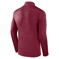 Men's Fanatics  Heather Burgundy Colorado Avalanche Authentic Pro Lightweight Quarter-Zip Pullover