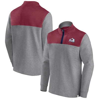 Veste à quart de zip Fanatics Heather Grey Colorado Avalanche Launch It pour hommes