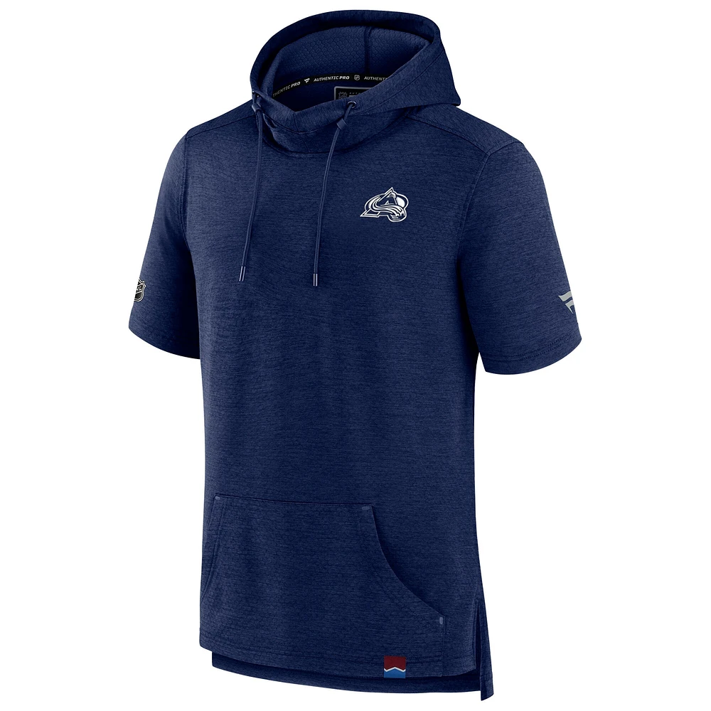 Men's Fanatics  Heather Navy Colorado Avalanche Authentic Pro Pullover Hoodie