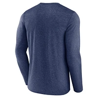 Men's Fanatics Heather Navy Colorado Avalanche Sweep Iconic Synthetic Long Sleeve T-Shirt