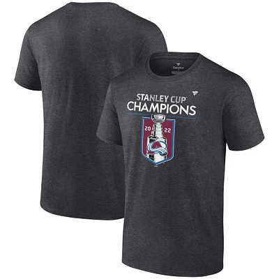 Men's Fanatics Heathered Charcoal Colorado Avalanche 2022 Stanley Cup Champions Big & Tall Locker Room T-Shirt