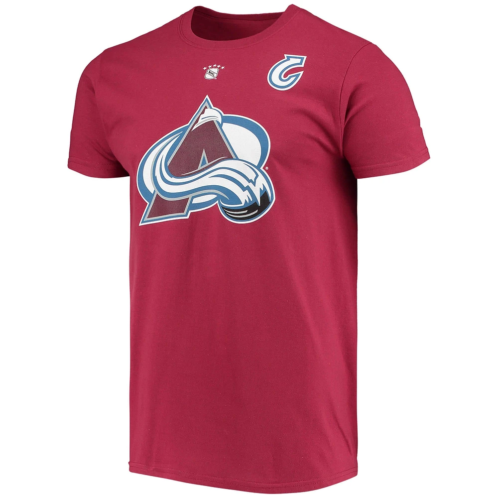 Men's Fanatics Joe Sakic Burgundy Colorado Avalanche Authentic Stack Retired Player Nickname & Number T-Shirt