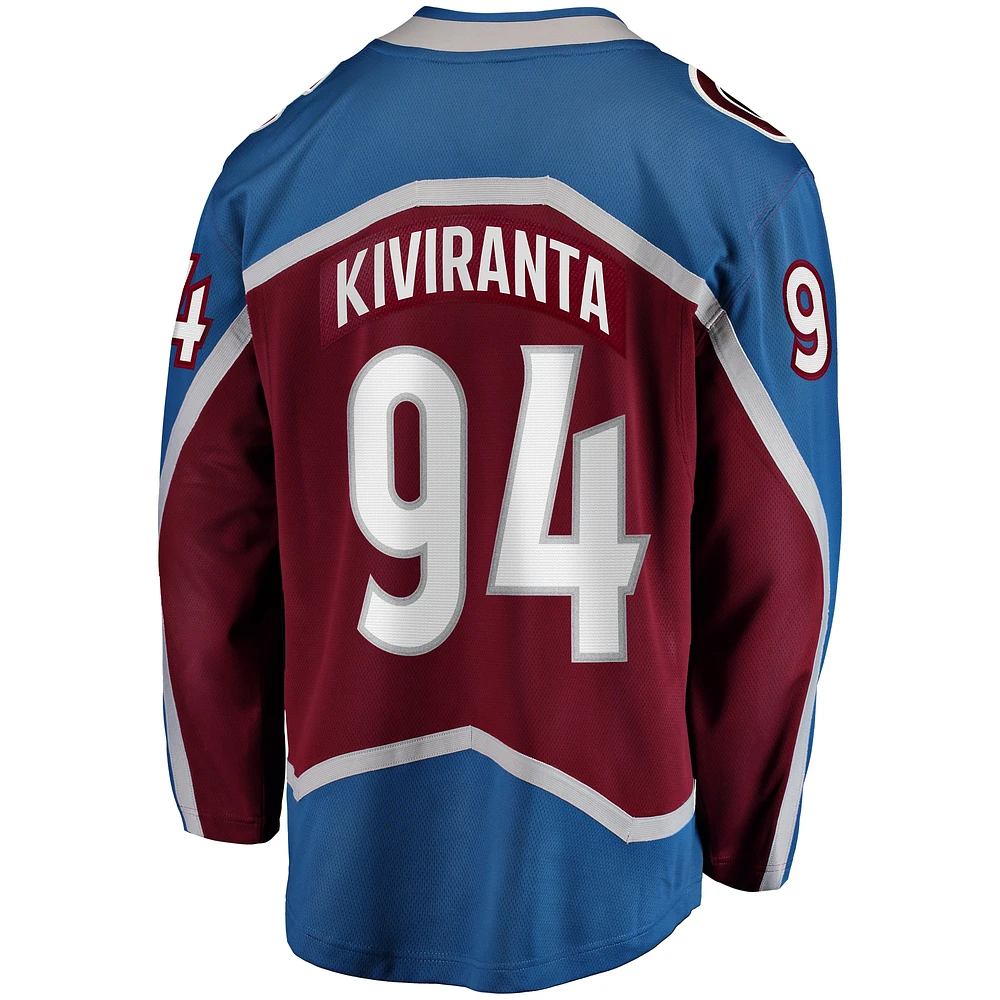 Men's Fanatics Joel Kiviranta Maroon Colorado Avalanche Home Premier Breakaway Player Jersey