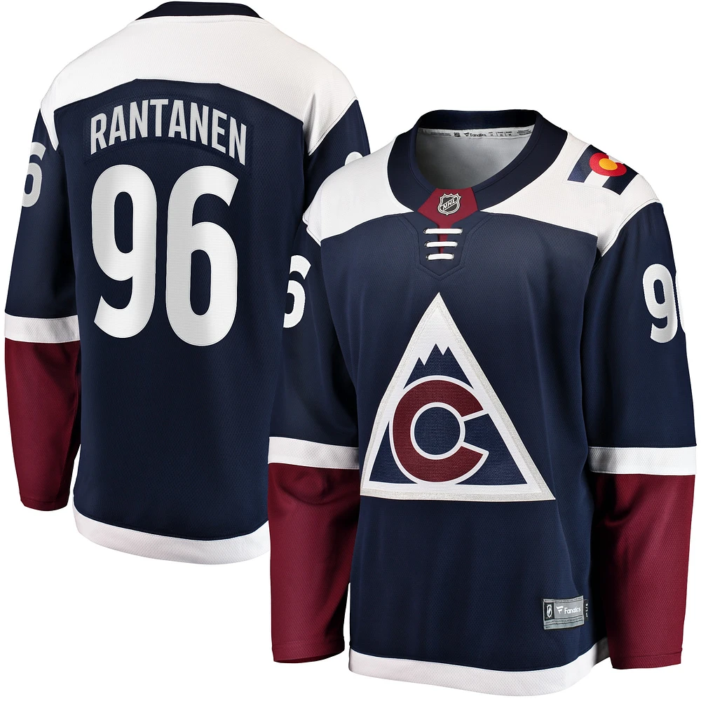 Maillot de joueur Breakaway Premier Fanatics pour hommes Mikko Rantanen bleu marine Colorado Avalanche