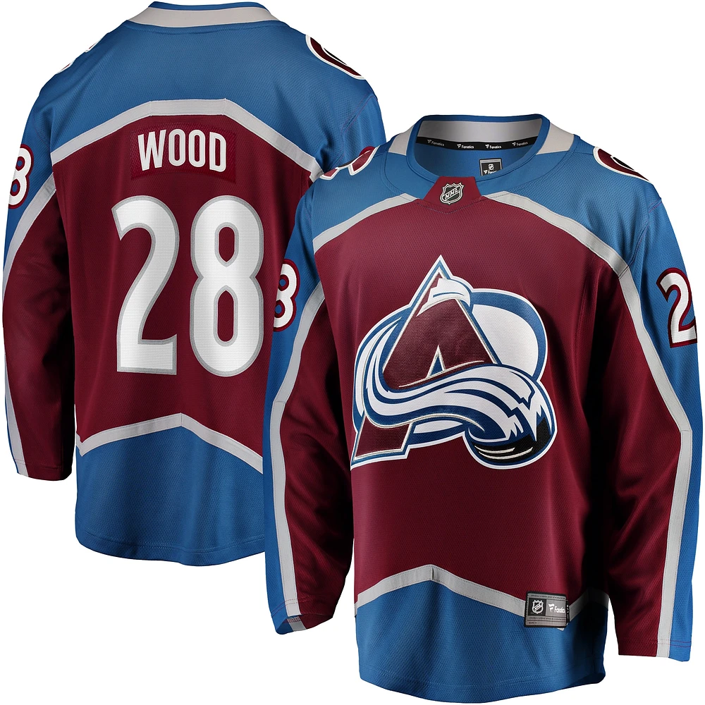 Maillot Fanatics Miles Wood Maroon Colorado Avalanche Home Breakaway pour hommes