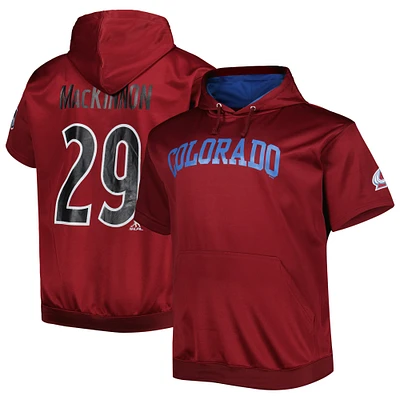 Men's Fanatics Nathan MacKinnon Burgundy Colorado Avalanche Big & Tall Name Number Pullover Hoodie