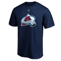 Men's Fanatics Nathan MacKinnon Navy Colorado Avalanche Authentic Stack Name & Number T-Shirt