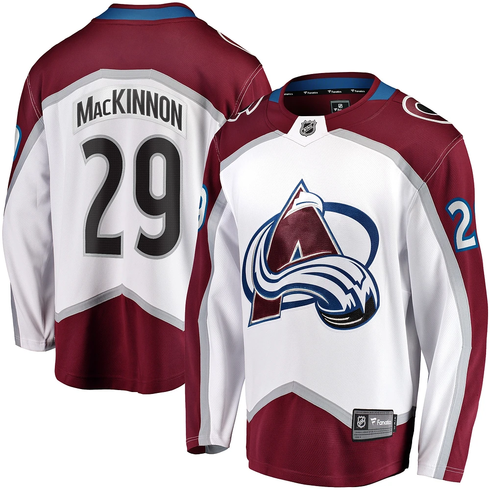 Men's Fanatics Nathan MacKinnon White Colorado Avalanche Away Premier Breakaway Player Jersey