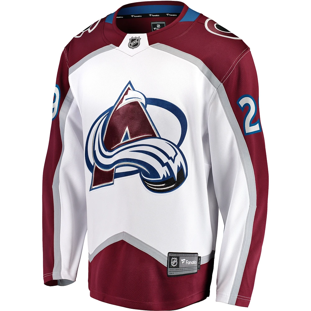 Men's Fanatics Nathan MacKinnon White Colorado Avalanche Away Premier Breakaway Player Jersey