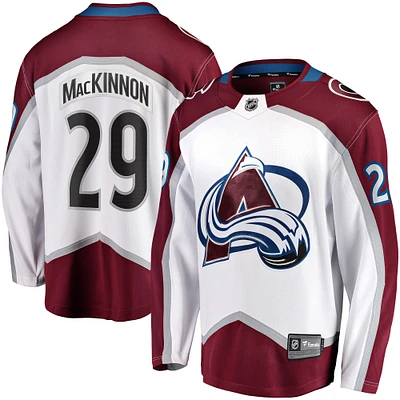 Fanatics pour hommes de marque Nathan MacKinnon blanc Colorado Avalanche Away Premier Breakaway Player Jersey