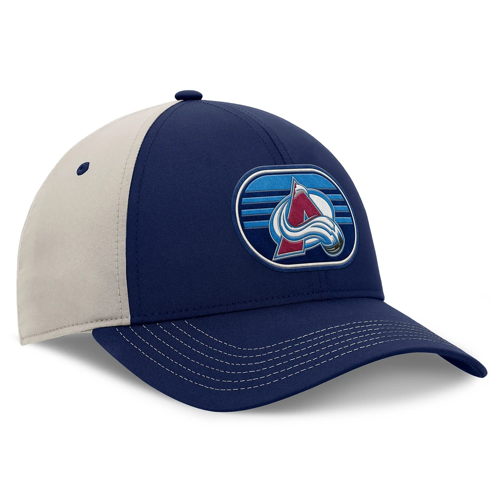 Men's  Fanatics  Navy/Gray Colorado Avalanche 2025 Stanley Cup Playoffs Locker Room Trucker Adjustable Hat