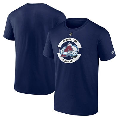 T-shirt secondaire authentique Pro Core Colorado Avalanche Fanatics pour homme bleu marine