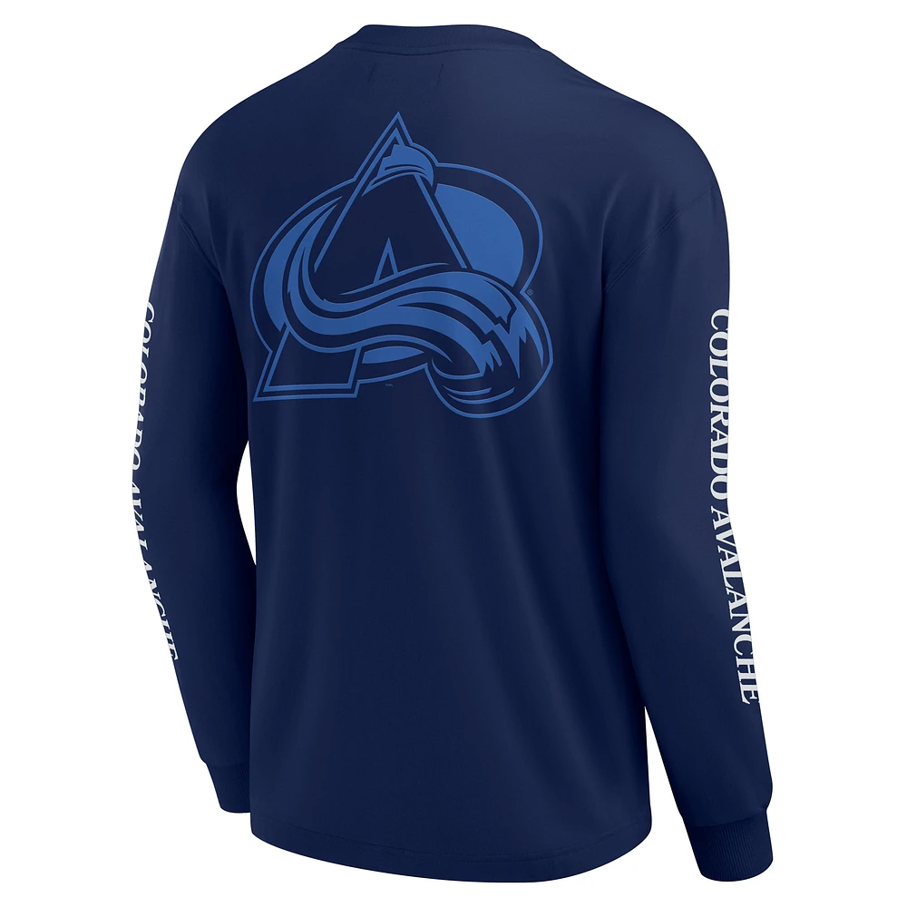 Men's Fanatics Navy Colorado Avalanche Elements Strive Long Sleeve T-Shirt