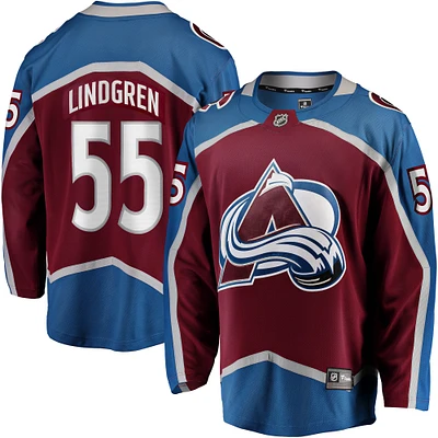 Maillot Fanatics Ryan Lindgren pour hommes Bordeaux Colorado Avalanche Home Breakaway