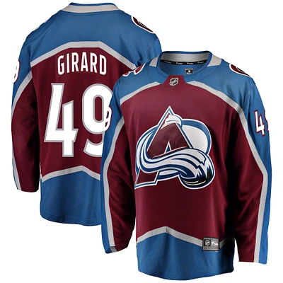 Men's Fanatics Samuel Girard Burgundy Colorado Avalanche Breakaway Player Jersey