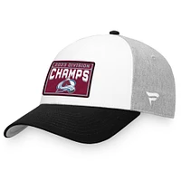 Men's Fanatics  White/Black Colorado Avalanche 2023 Central Division Champions Locker Room Adjustable Hat