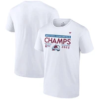 T-shirt blanc Fanatics pour hommes de l'Avalanche du Colorado 2022 Champions la Conférence Ouest Big & Tall Locker Room