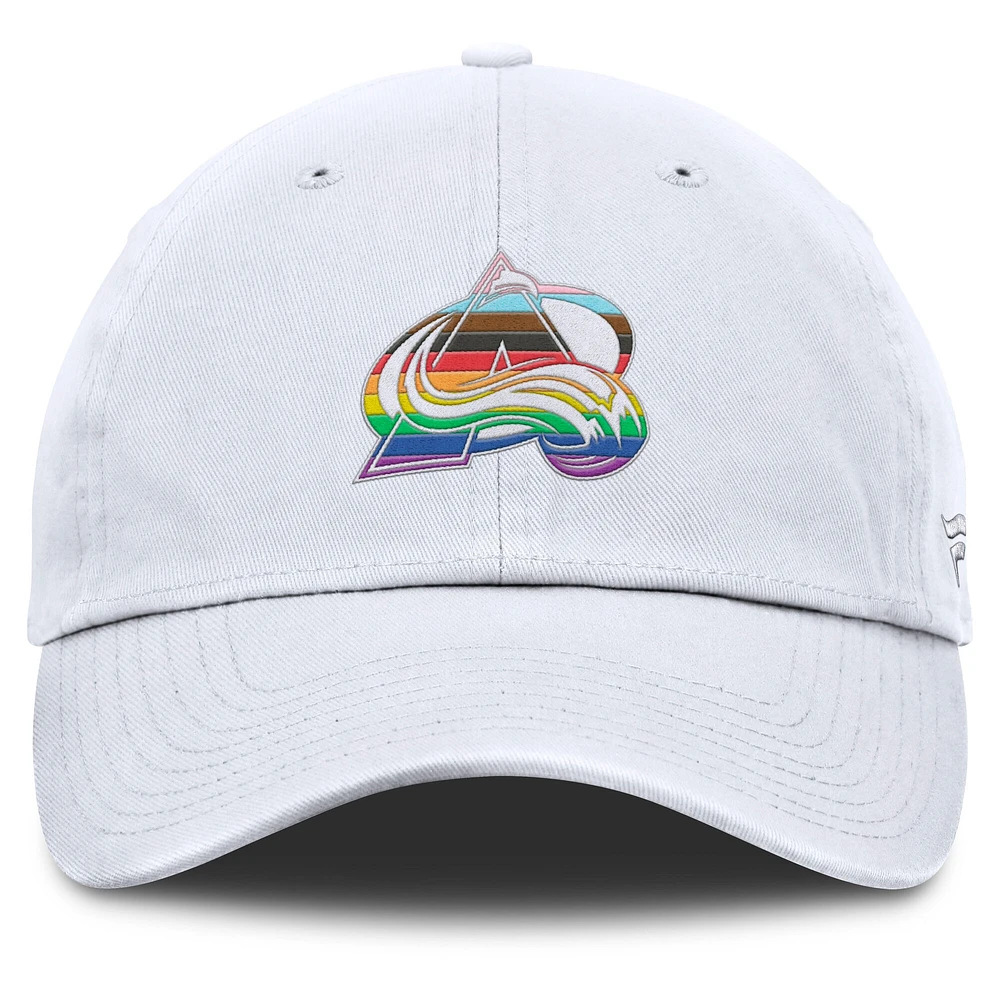 Men's Fanatics White Colorado Avalanche PRIDE Adjustable Hat