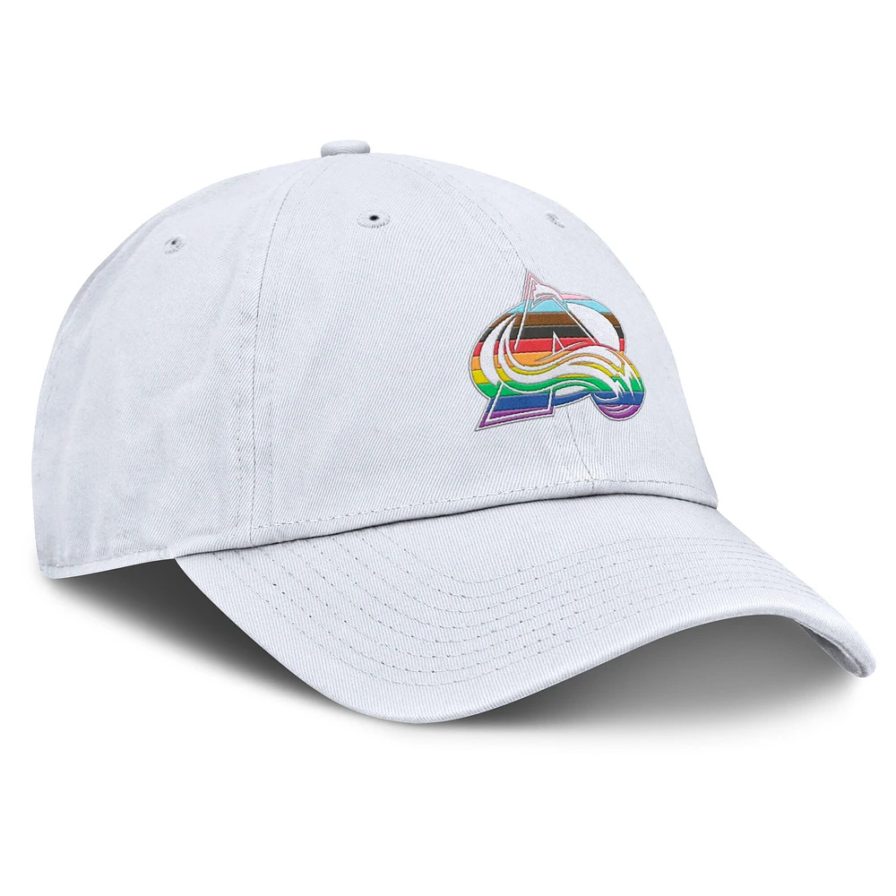 Men's Fanatics White Colorado Avalanche PRIDE Adjustable Hat