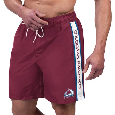 Maillot de bain G-III Sports by Carl Banks pour hommes, bordeaux, Colorado Avalanche Streamline Volley