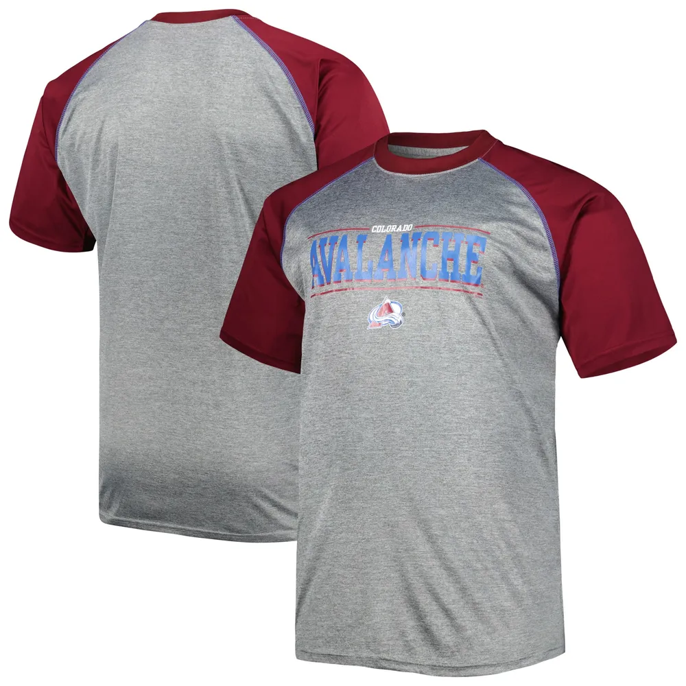 Men's Heather Gray Colorado Avalanche Big & Tall Logo Raglan T-Shirt