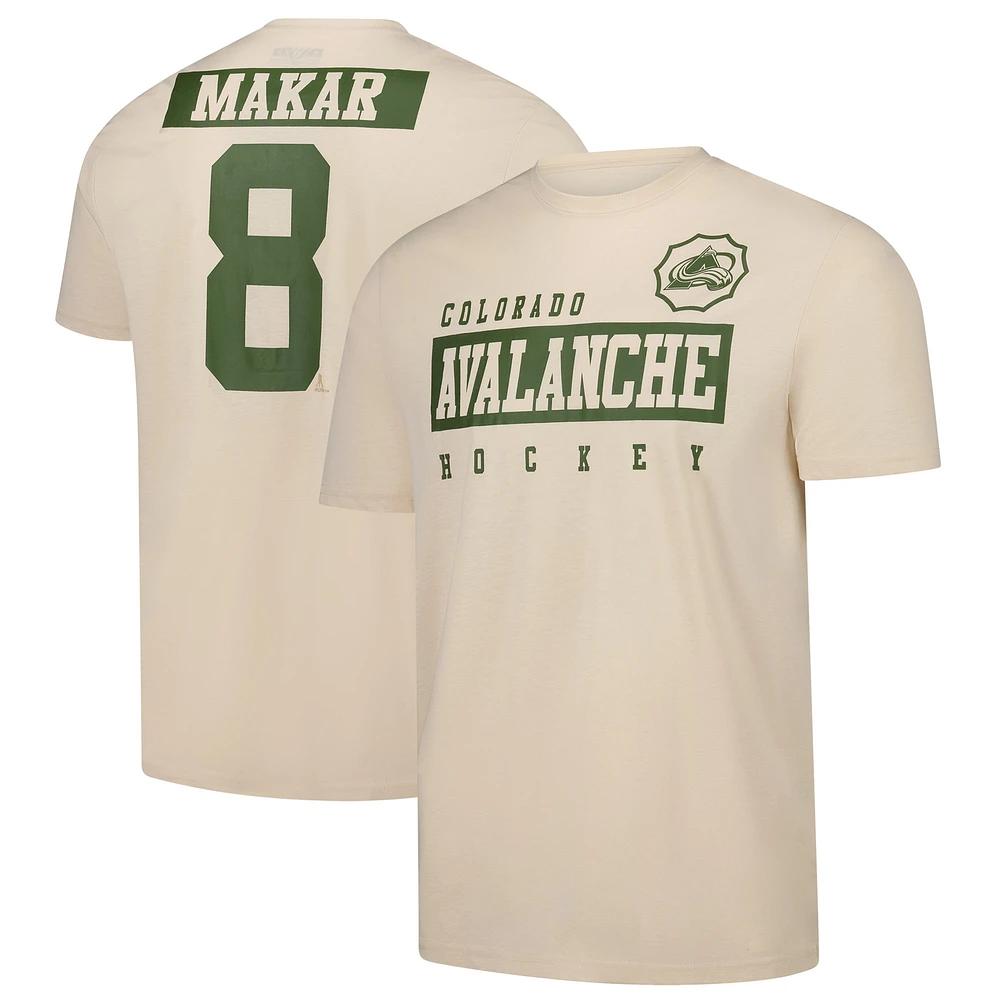 T-shirt pour homme Levelwear Cale Makar Kaki Colorado Avalanche 2024 NHL Military Appreciation Richmond Delta Player Name & Number