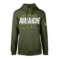 Men's Levelwear Olive Colorado Avalanche Delta Podium Fleece Pullover Hoodie